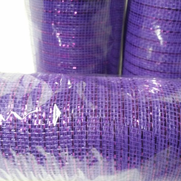 Purple Deco Mesh 21" Wreaths Crafts 3 Rolls - Picture 4 of 6